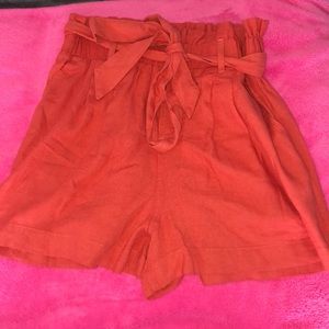 American Eagle red shorts with front tie